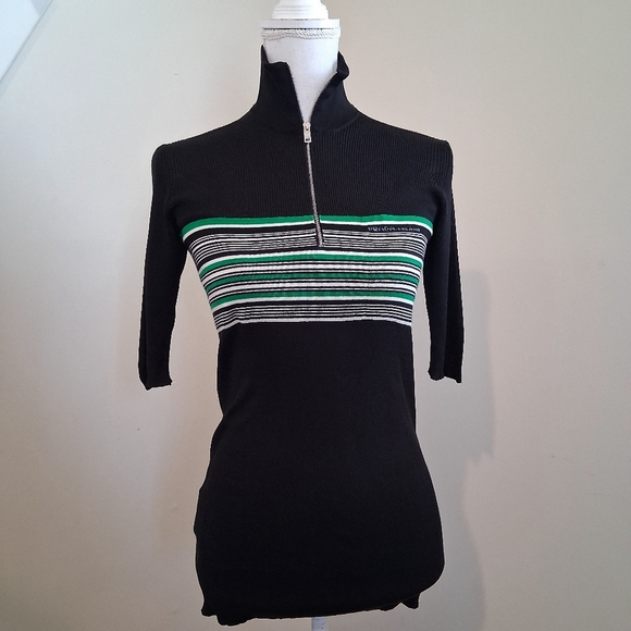 Prada 2018 Collection Silk Zip Front Tee Shirt Size 6 - Picture 8 of 16